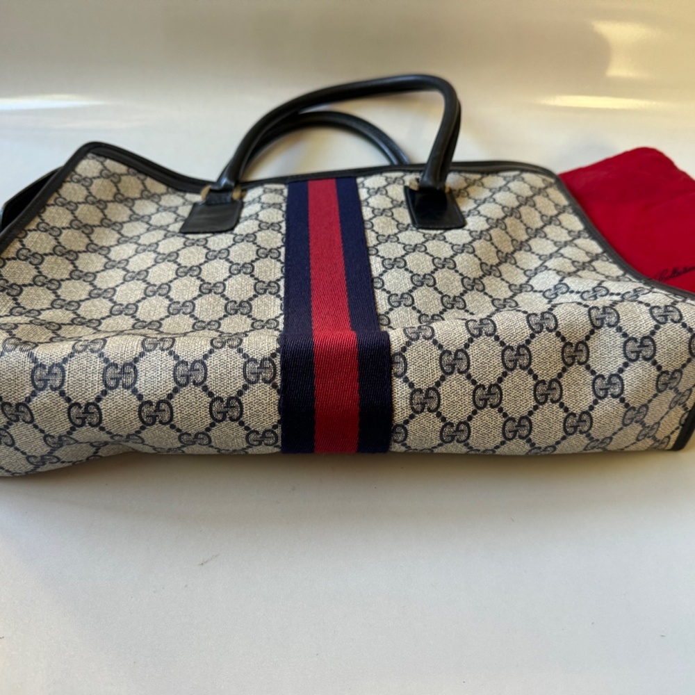 Vintage Gucci Sherry Line Accessory Collection Handbag - Navy - Picture 5 of 16